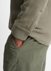 Basket-Weave Cotton Long-Sleeve Polo Shirt in Henleys & Polos - SYCAMORE