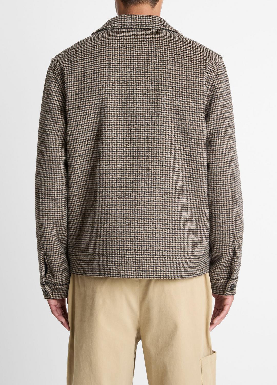 Houndstooth Bomber Jacket in Jackets - DARK ROAST COMBO