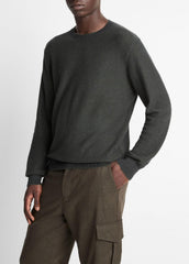 Geo-Jacquard Wool-Blend Crew Neck Sweater in Crew Neck - DRIVER GREEN/COASTAL BLUE
