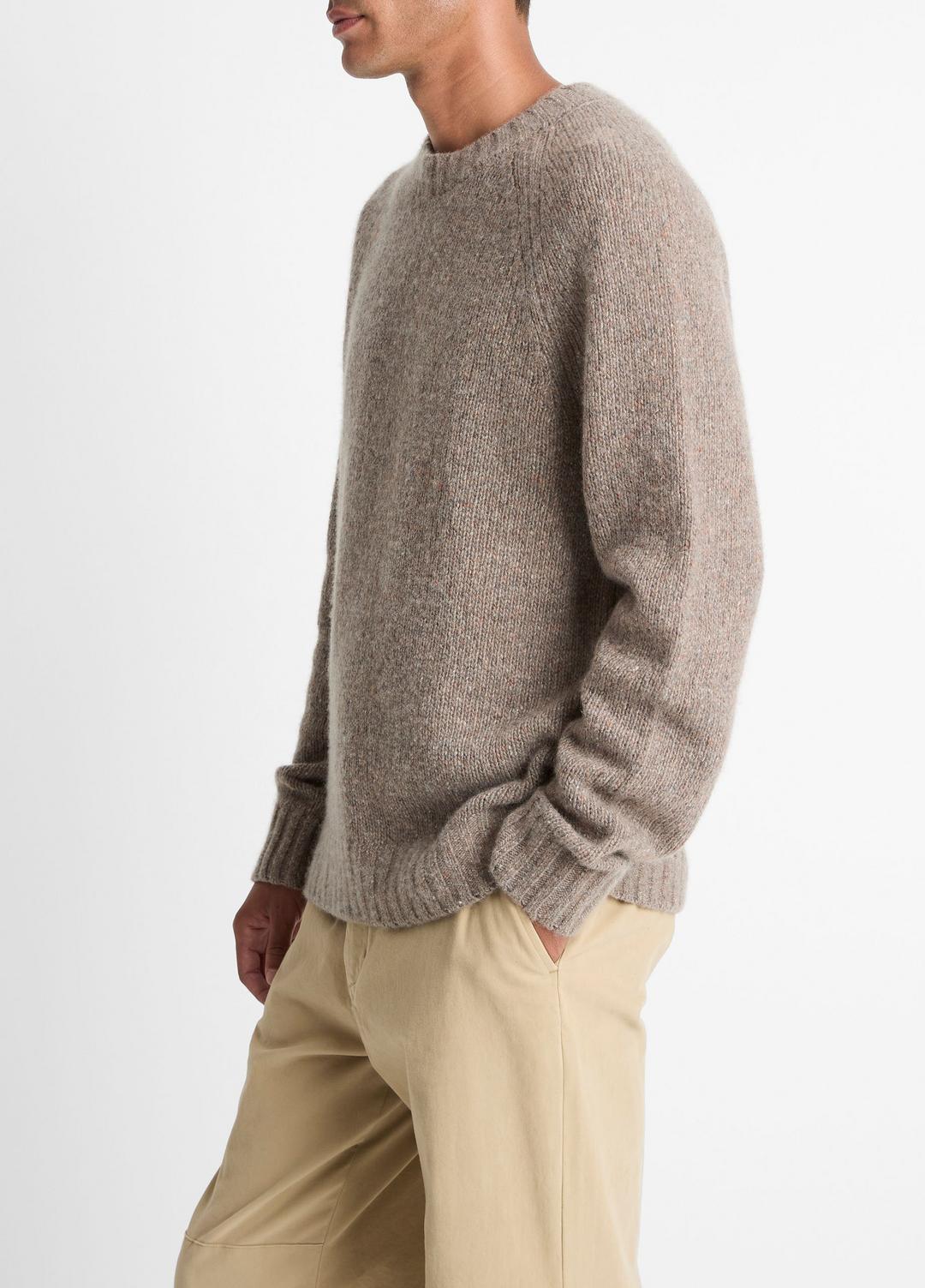 Donegal Cashmere Raglan-Sleeve Sweater in Crew Neck - DARK HEATHER MOUSE
