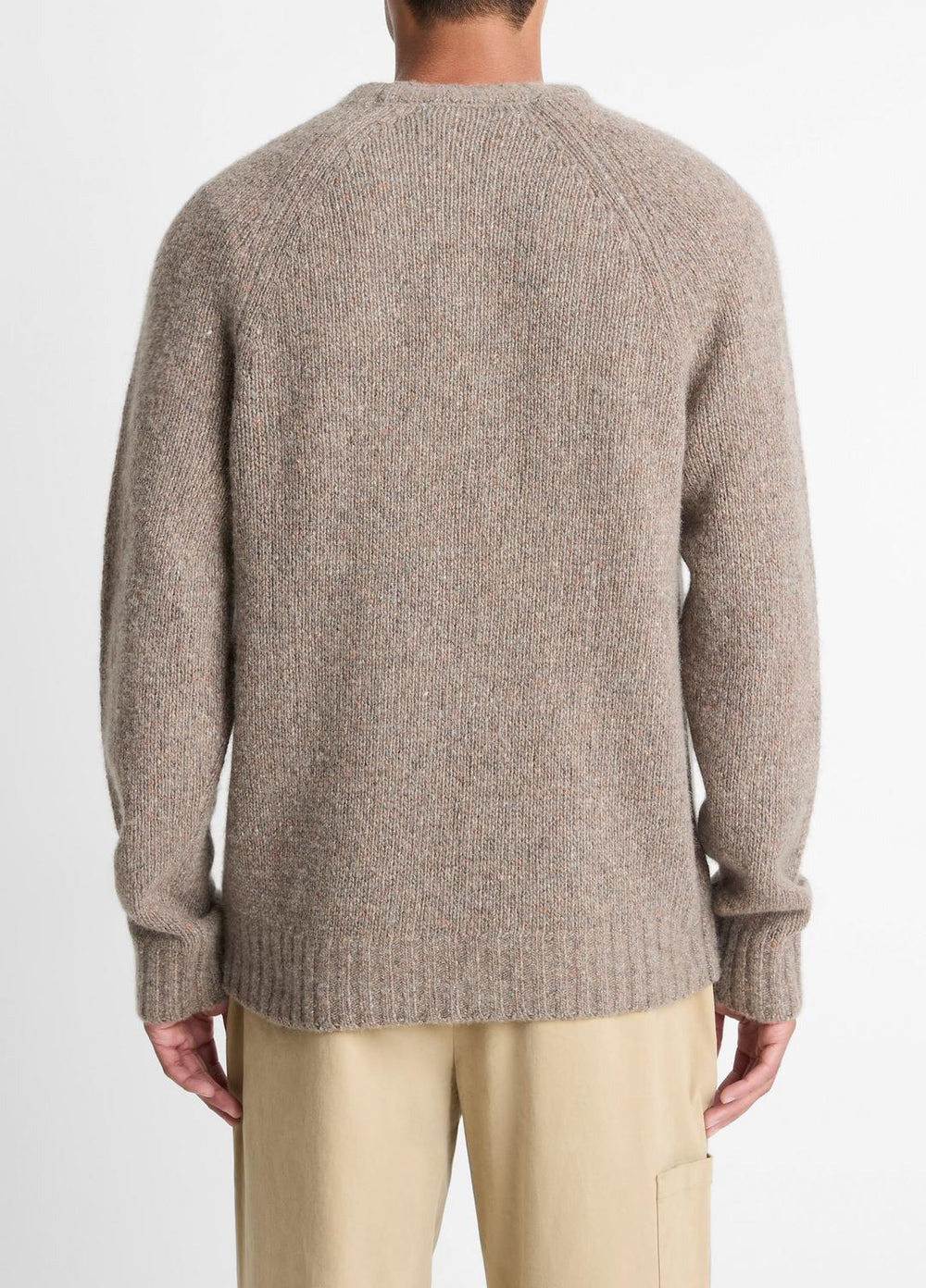 Donegal Cashmere Raglan-Sleeve Sweater in Crew Neck - DARK HEATHER MOUSE