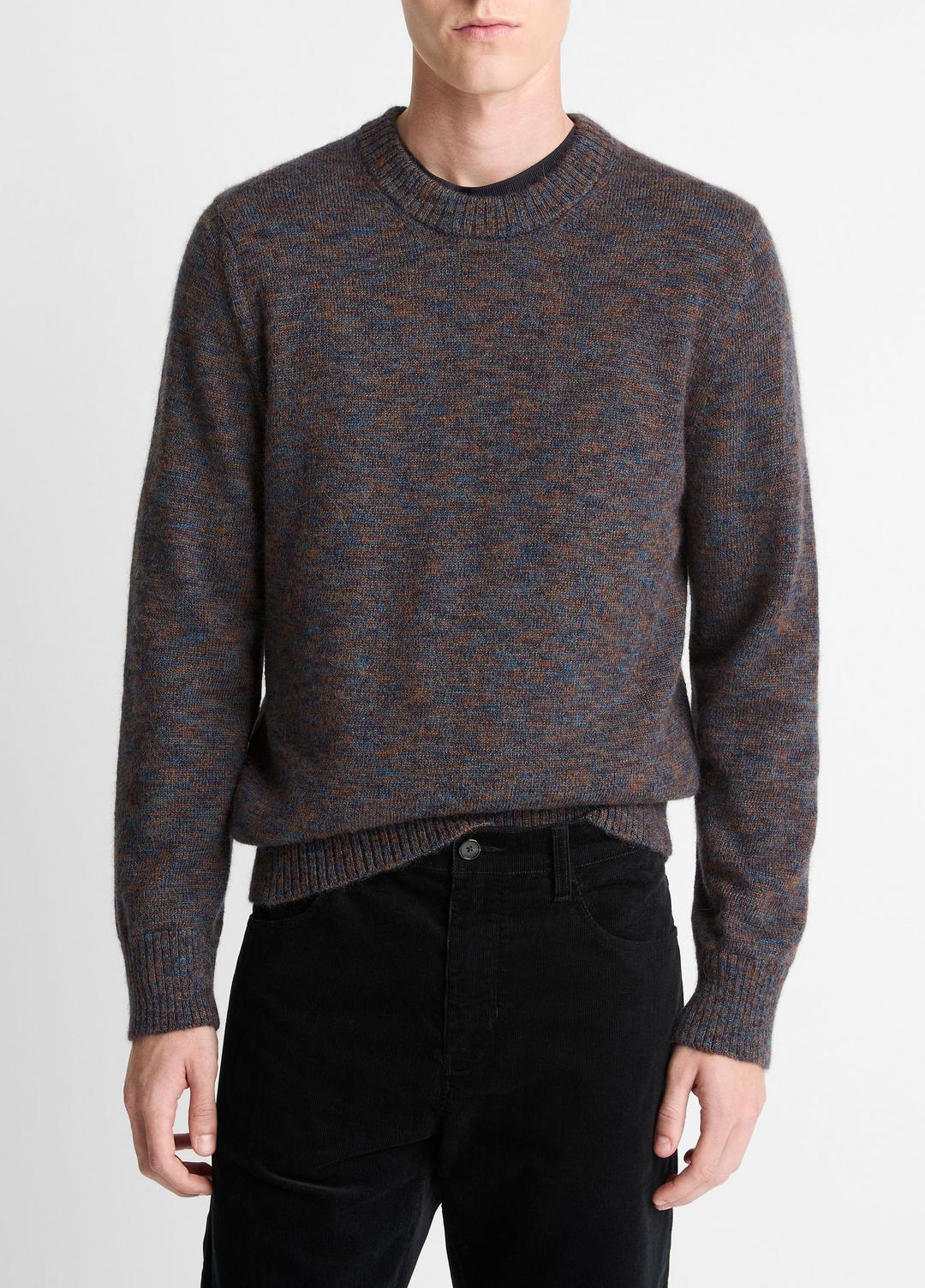 Multi-Mix Alpaca-Merino Wool Sweater in Crew Neck - COASTAL COMBO