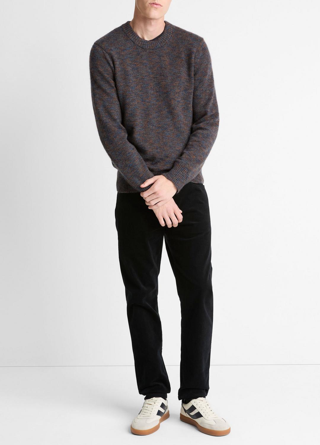 Multi-Mix Alpaca-Merino Wool Sweater in Crew Neck - COASTAL COMBO