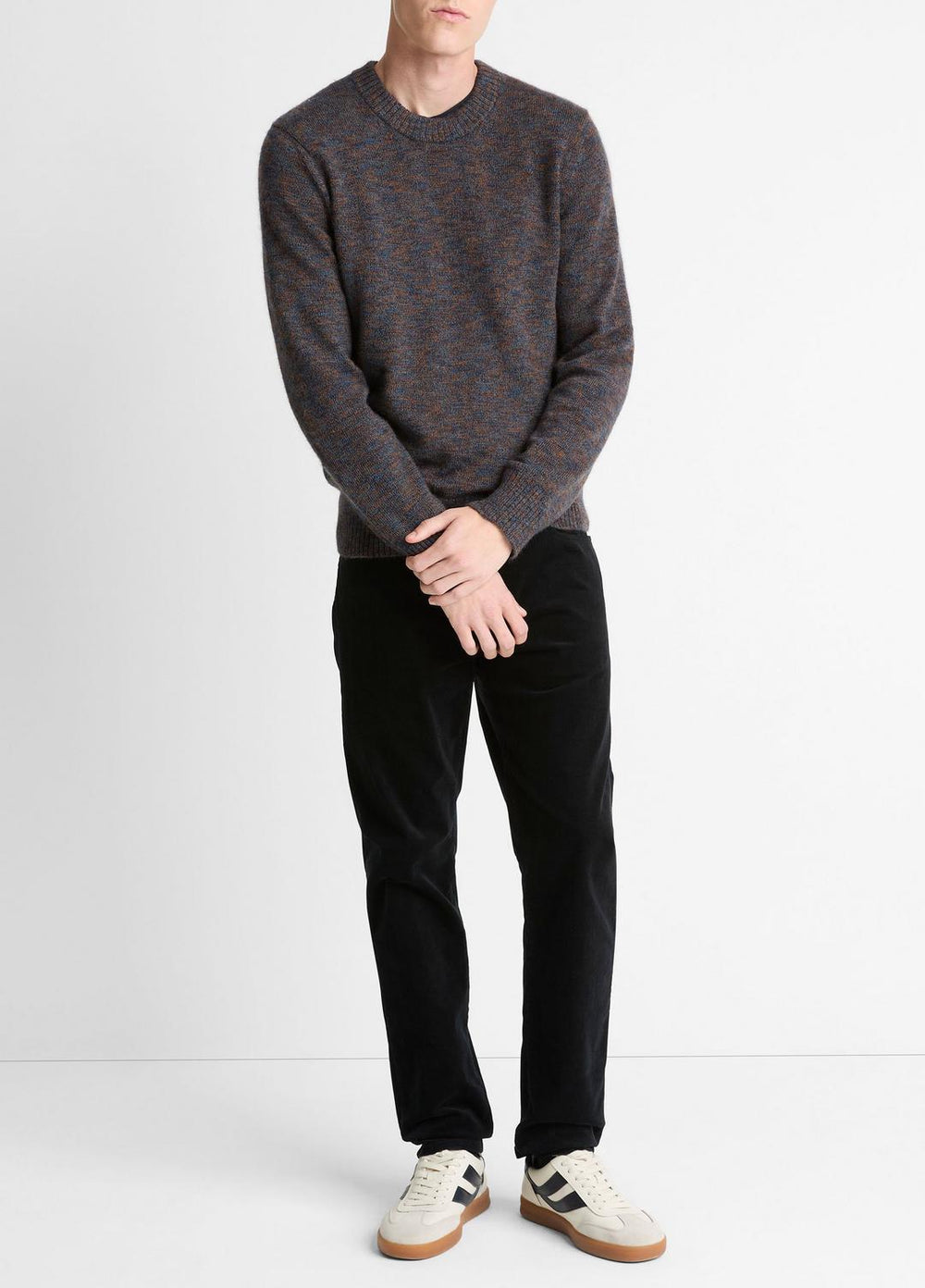 Multi-Mix Alpaca-Merino Wool Sweater in Crew Neck - COASTAL COMBO
