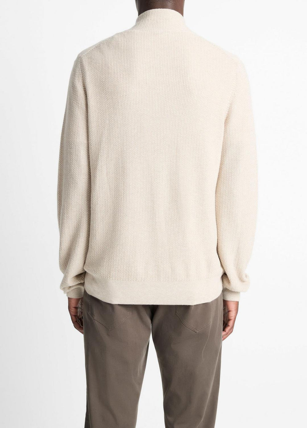 Geo-Jacquard Wool-Blend Quarter-Zip Sweater in Quarter Zip - BRITISH KHAKI/CLASSIC CREAM