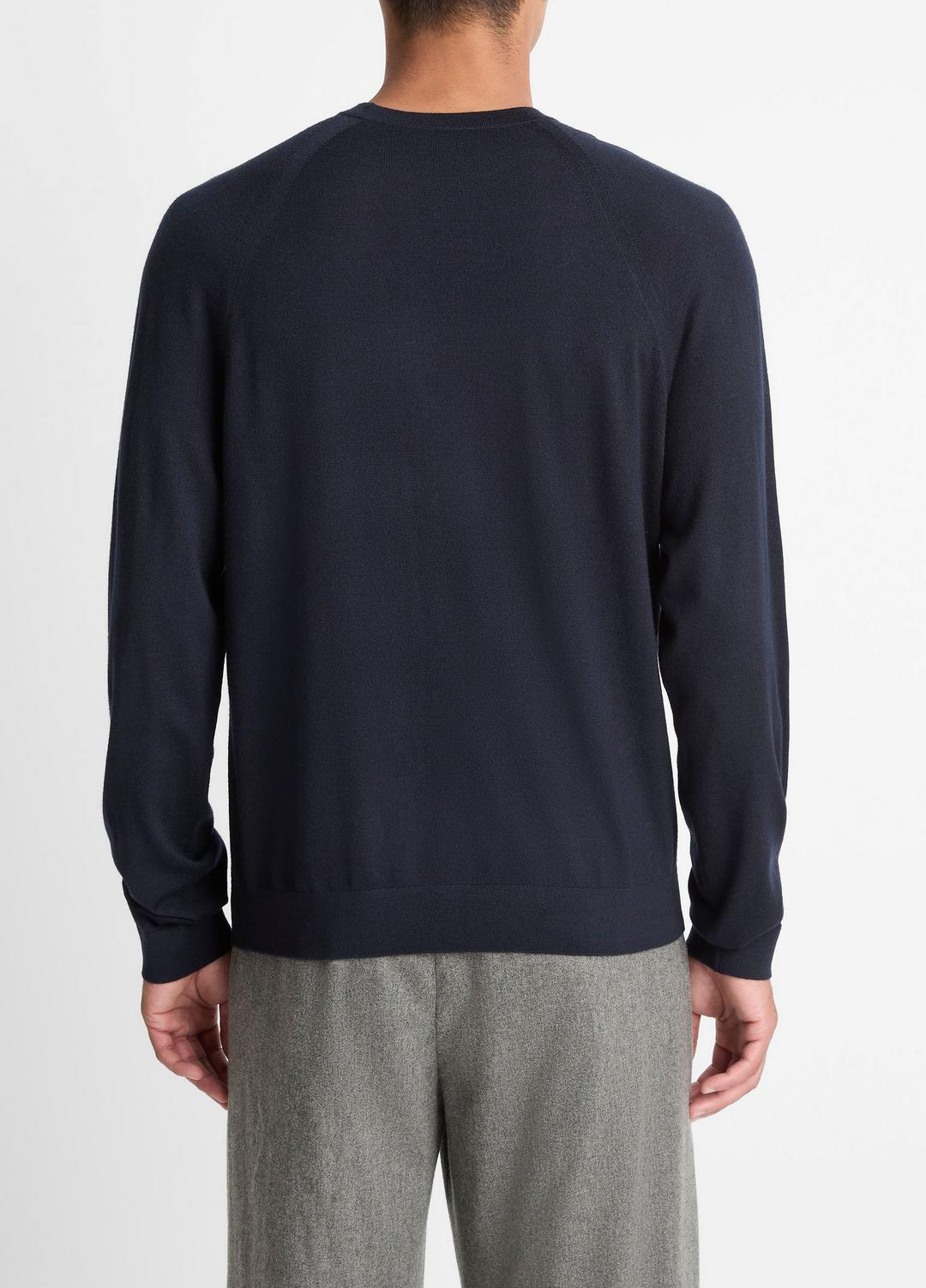 Featherweight Wool-Cashmere Crew Neck Sweater in Crew Neck - COASTAL BLUE