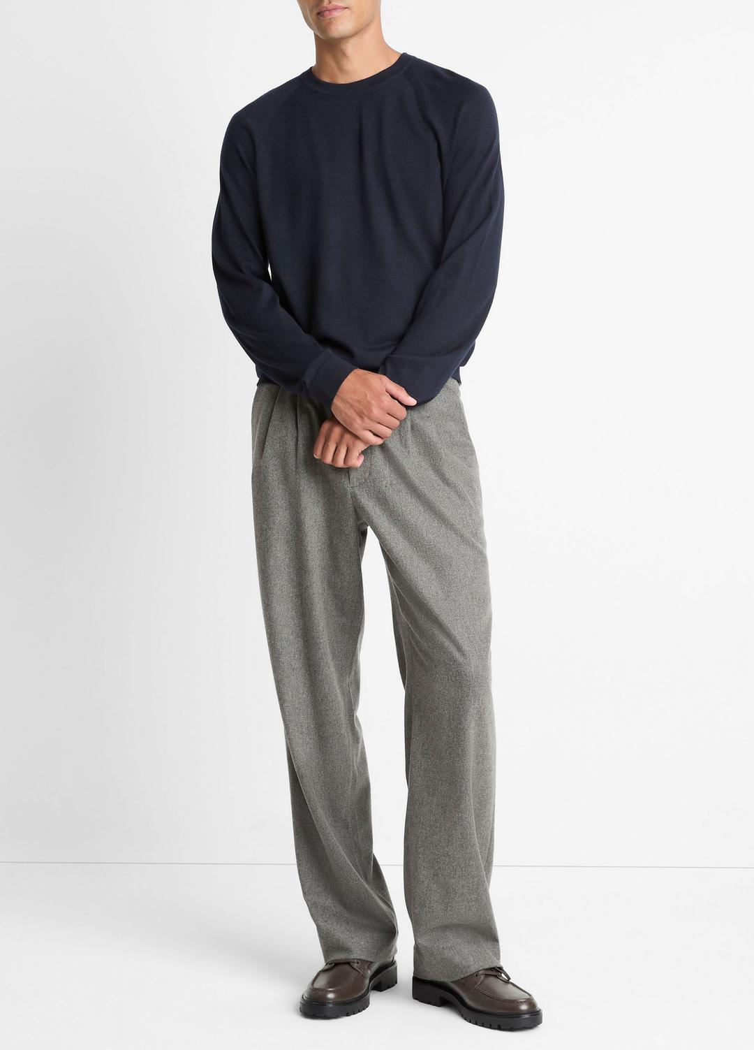 Featherweight Wool-Cashmere Crew Neck Sweater in Crew Neck - COASTAL BLUE