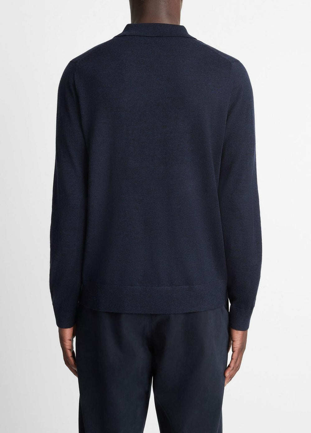 Wool Polo Sweater in Sweaters - COASTAL BLUE