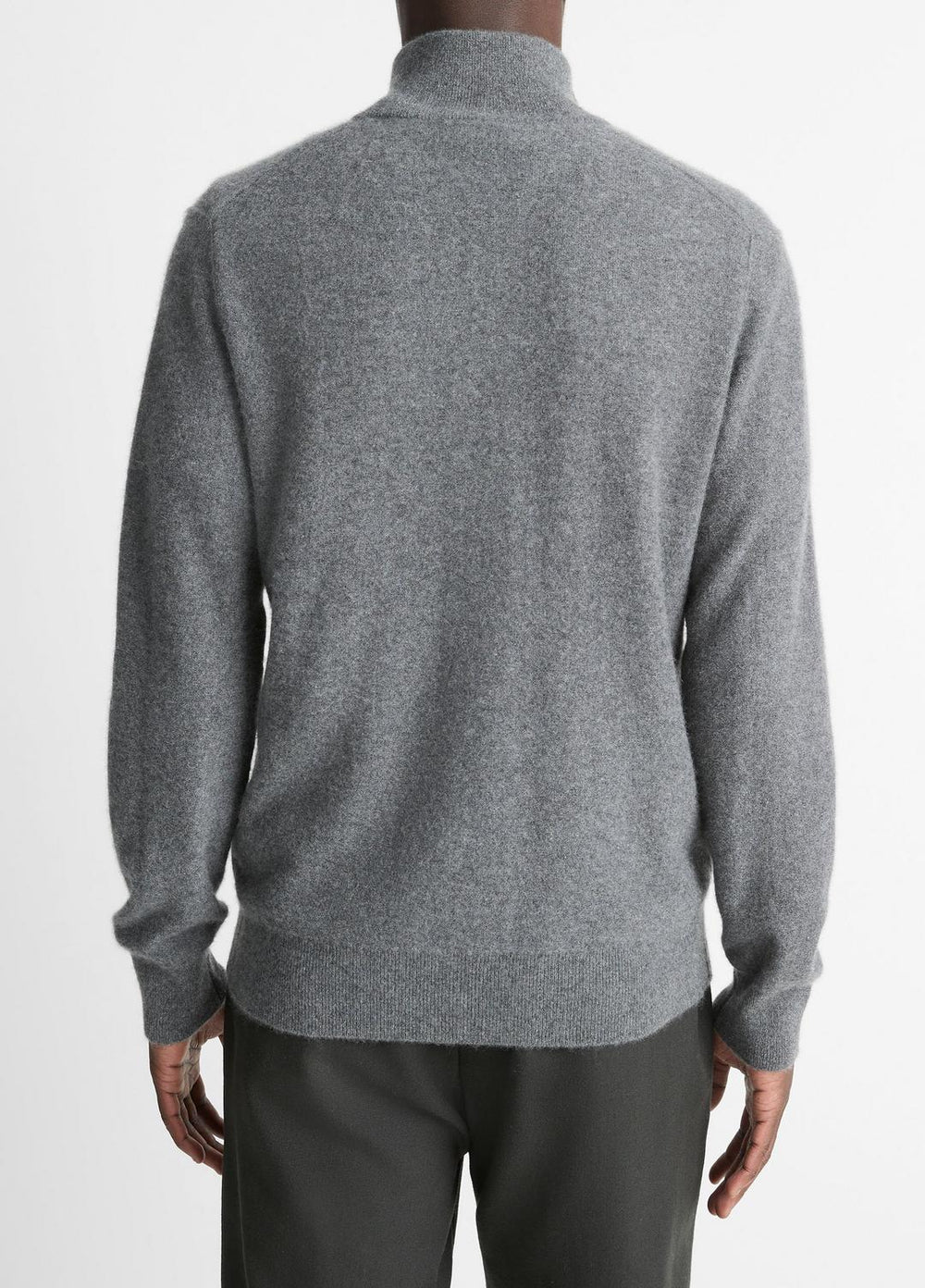 Plush Cashmere Quarter-Zip Sweater in Quarter Zip - MEDIUM HEATHER GREY