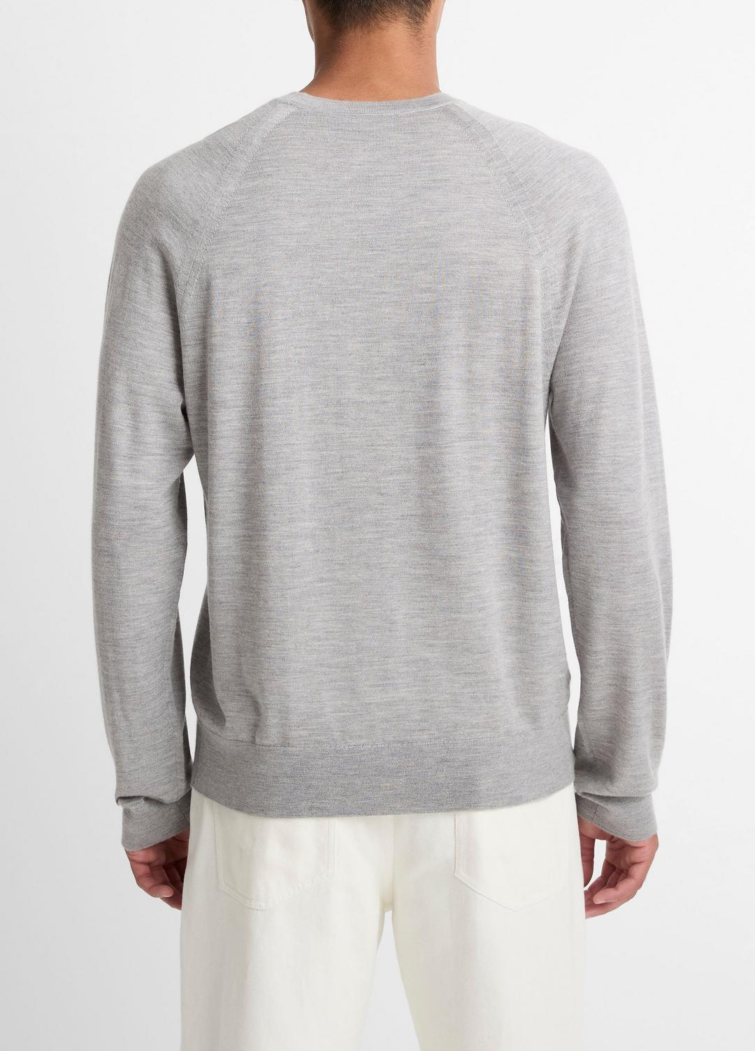 Featherweight Wool-Cashmere Crew Neck Sweater in Crew Neck - HEATHER GREY