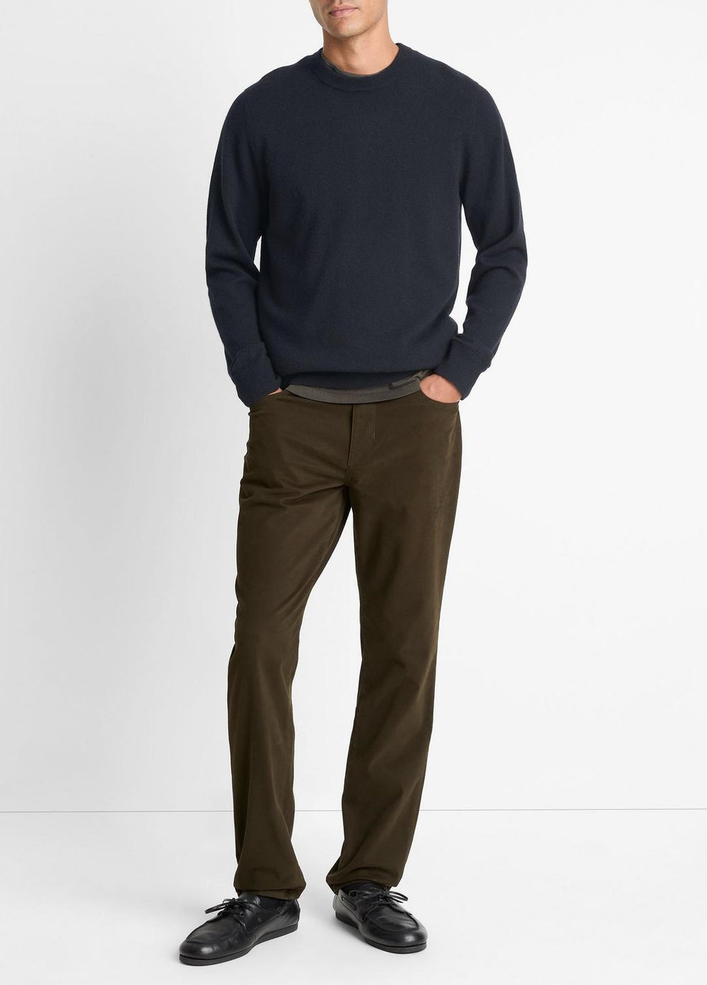 Cashmere Crew Neck Sweater in Crew Neck - COASTAL BLUE