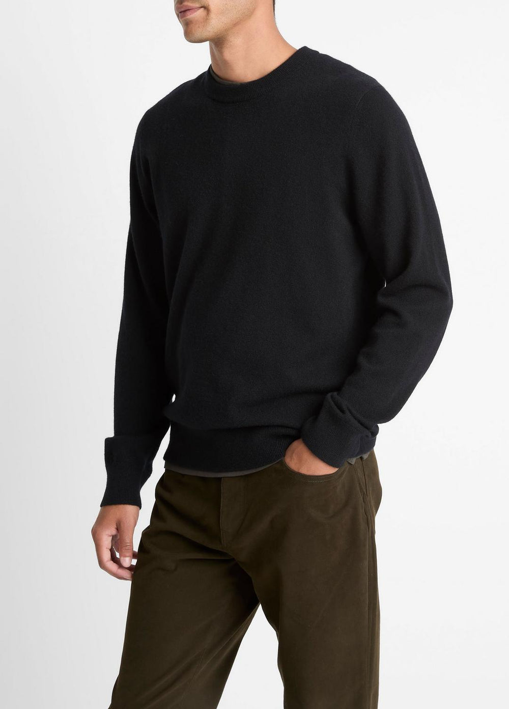 Cashmere Crew Neck Sweater in Crew Neck - BLACK