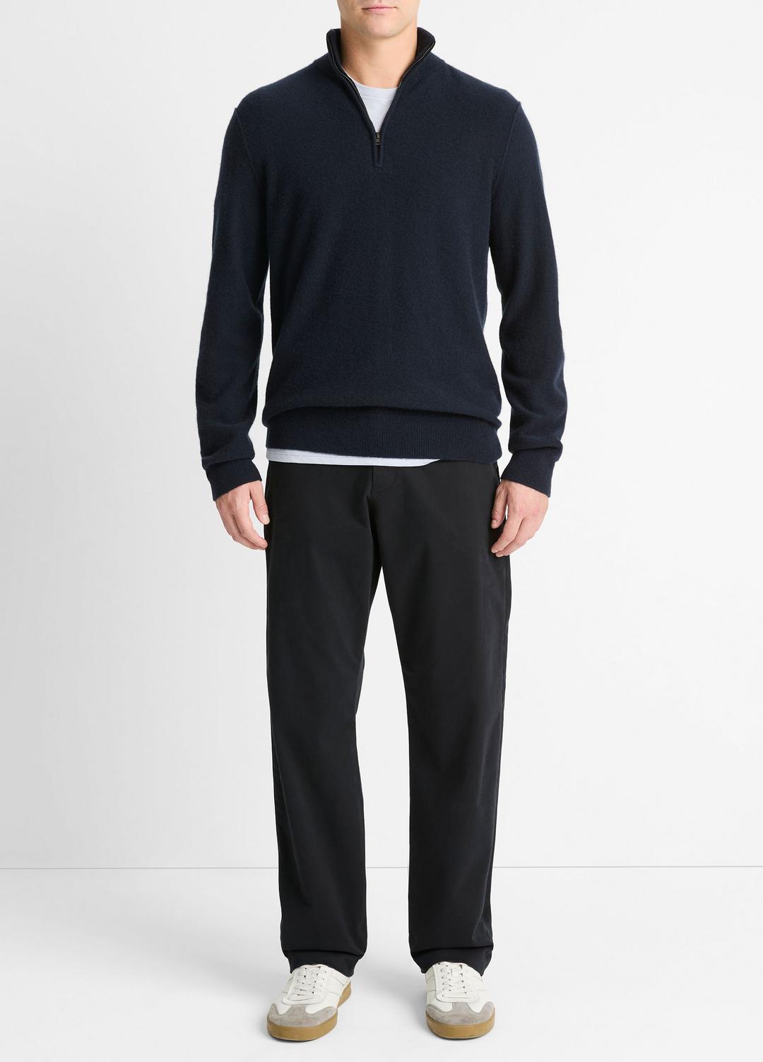 Plush Cashmere Quarter-Zip Sweater in Quarter Zip - COASTAL BLUE