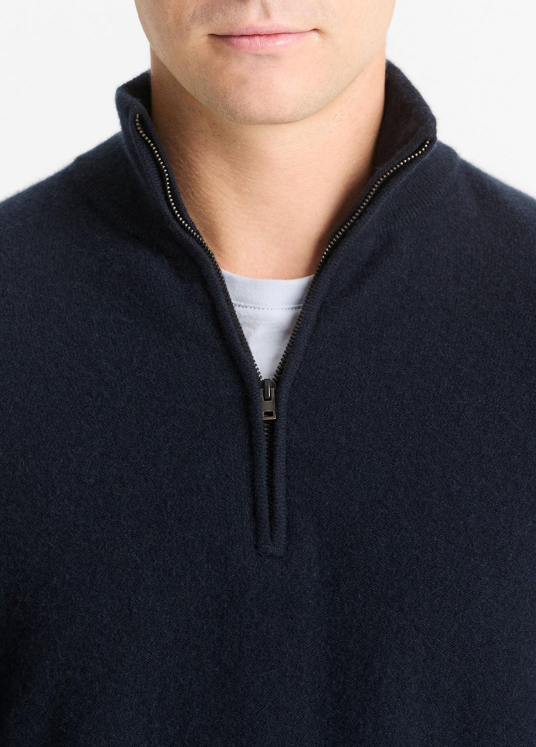 Plush Cashmere Quarter-Zip Sweater in Quarter Zip - COASTAL BLUE