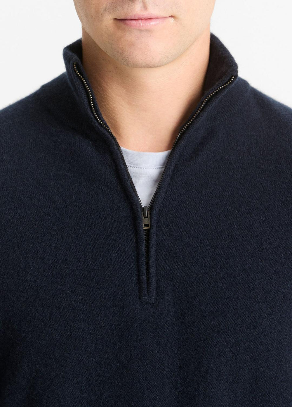Plush Cashmere Quarter-Zip Sweater in Quarter Zip - COASTAL BLUE