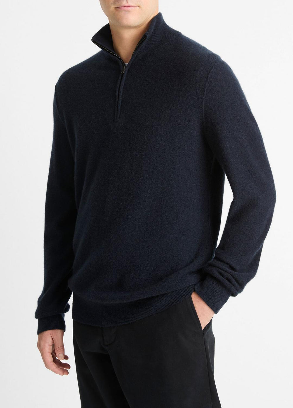 Plush Cashmere Quarter-Zip Sweater in Quarter Zip - COASTAL BLUE