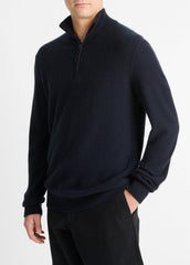 Plush Cashmere Quarter-Zip Sweater in Quarter Zip - COASTAL BLUE
