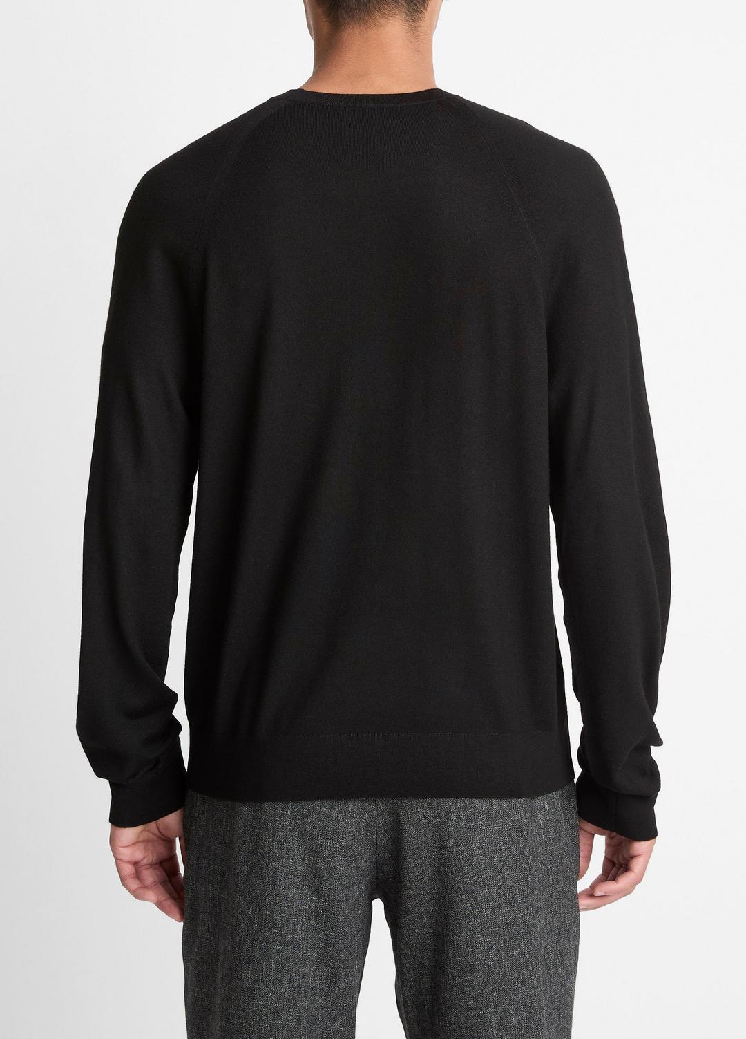 Featherweight Wool-Cashmere Crew Neck Sweater in Crew Neck - BLACK