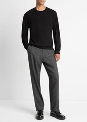 Featherweight Wool-Cashmere Crew Neck Sweater in Crew Neck - BLACK
