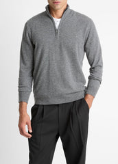 Cashmere Quarter-Zip Sweater in Quarter Zip - MEDIUM HEATHER GREY