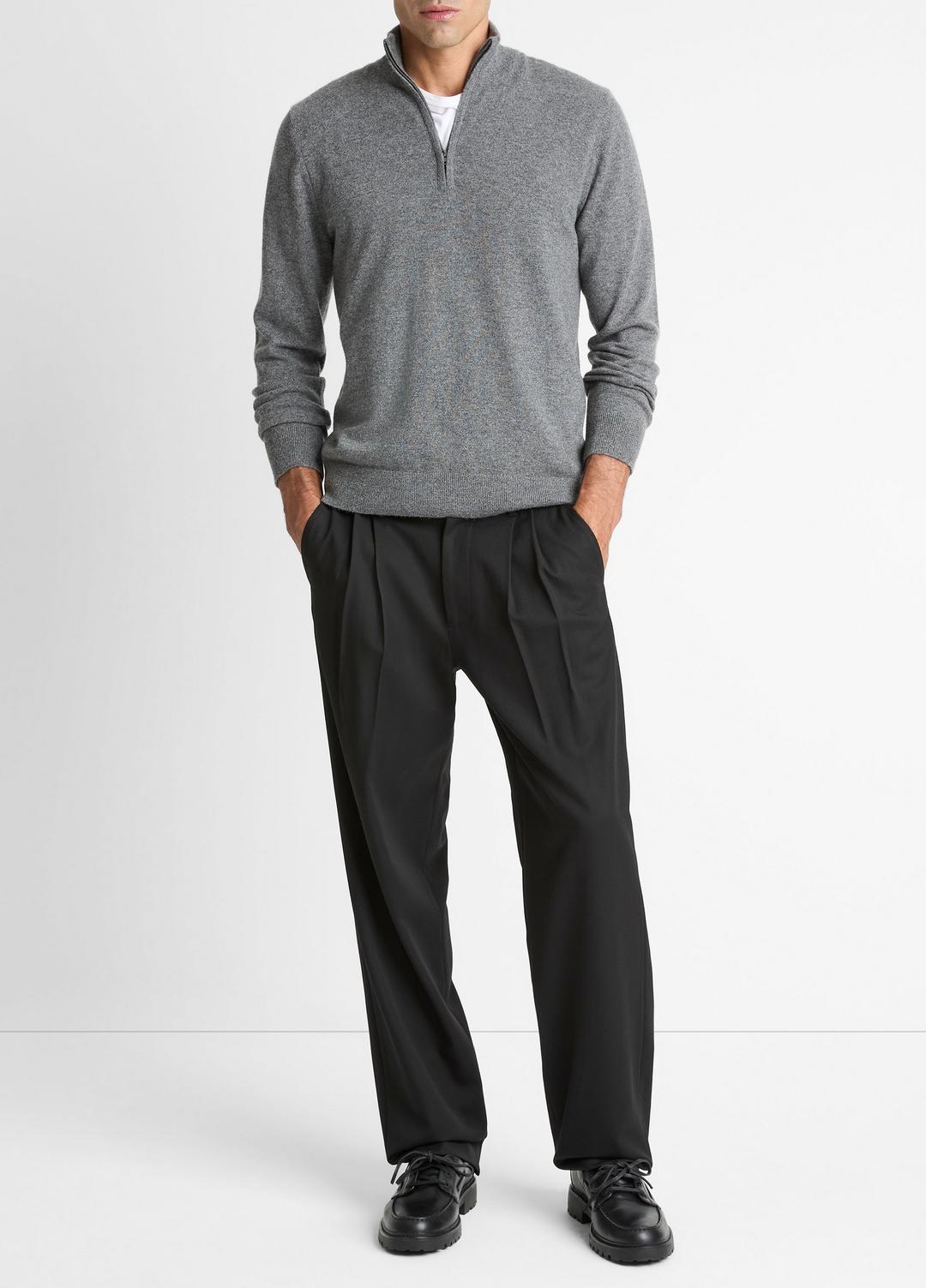Cashmere Quarter-Zip Sweater in Quarter Zip - MEDIUM HEATHER GREY
