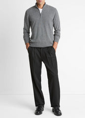 Cashmere Quarter-Zip Sweater in Quarter Zip - MEDIUM HEATHER GREY