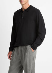 Wool Polo Sweater in Sweaters - BLACK