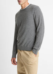 Cashmere Crew Neck Sweater in Crew Neck - MEDIUM HEATHER GREY