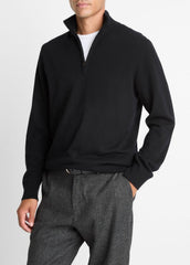 Cashmere Quarter-Zip Sweater in Quarter Zip - BLACK