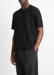 Milano Short-Sleeve Crew Neck Sweater in Crew Neck - BLACK