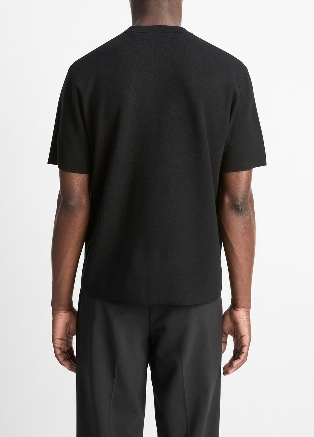 Milano Short-Sleeve Crew Neck Sweater in Crew Neck - BLACK