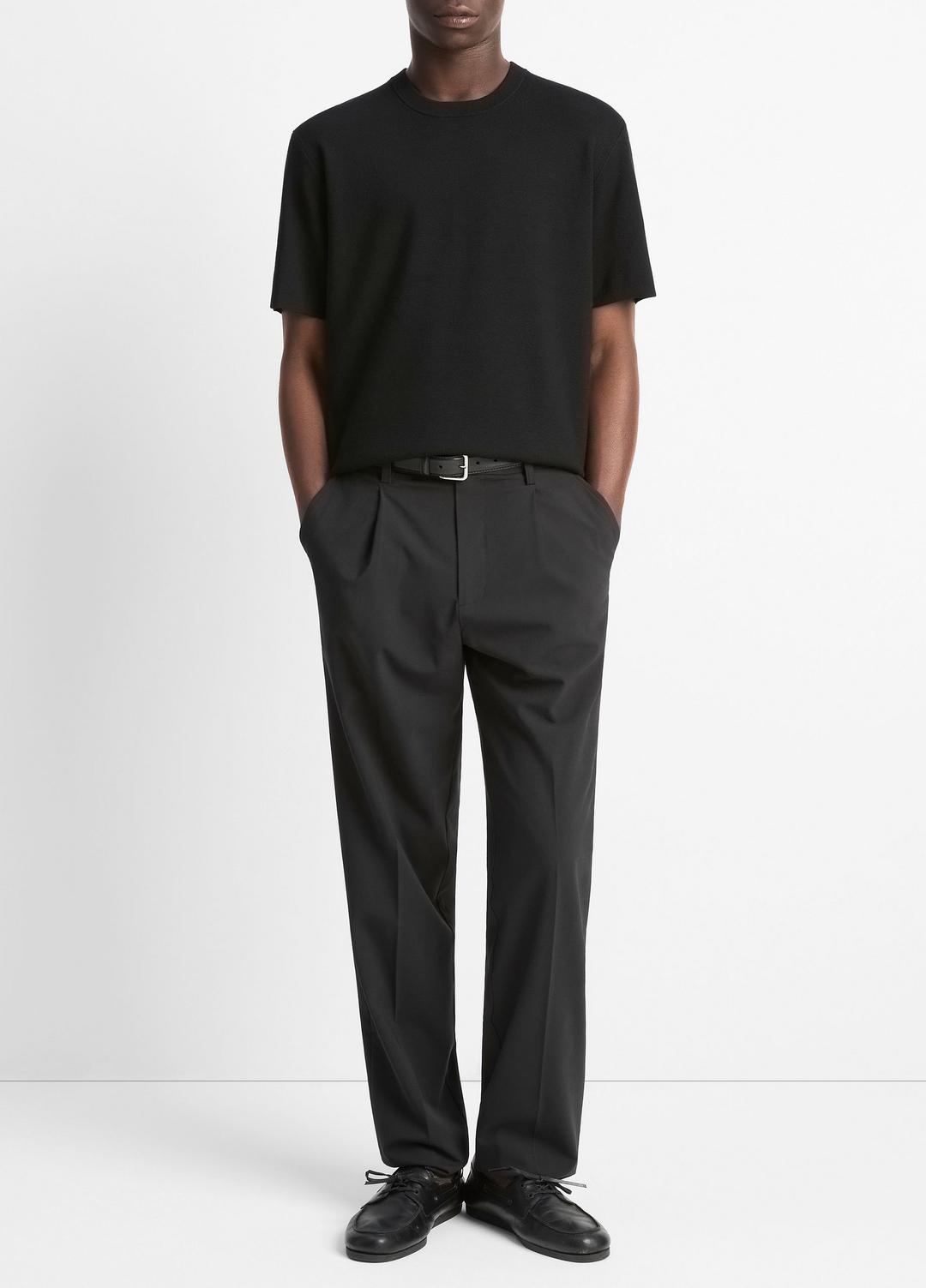 Milano Short-Sleeve Crew Neck Sweater in Crew Neck - BLACK