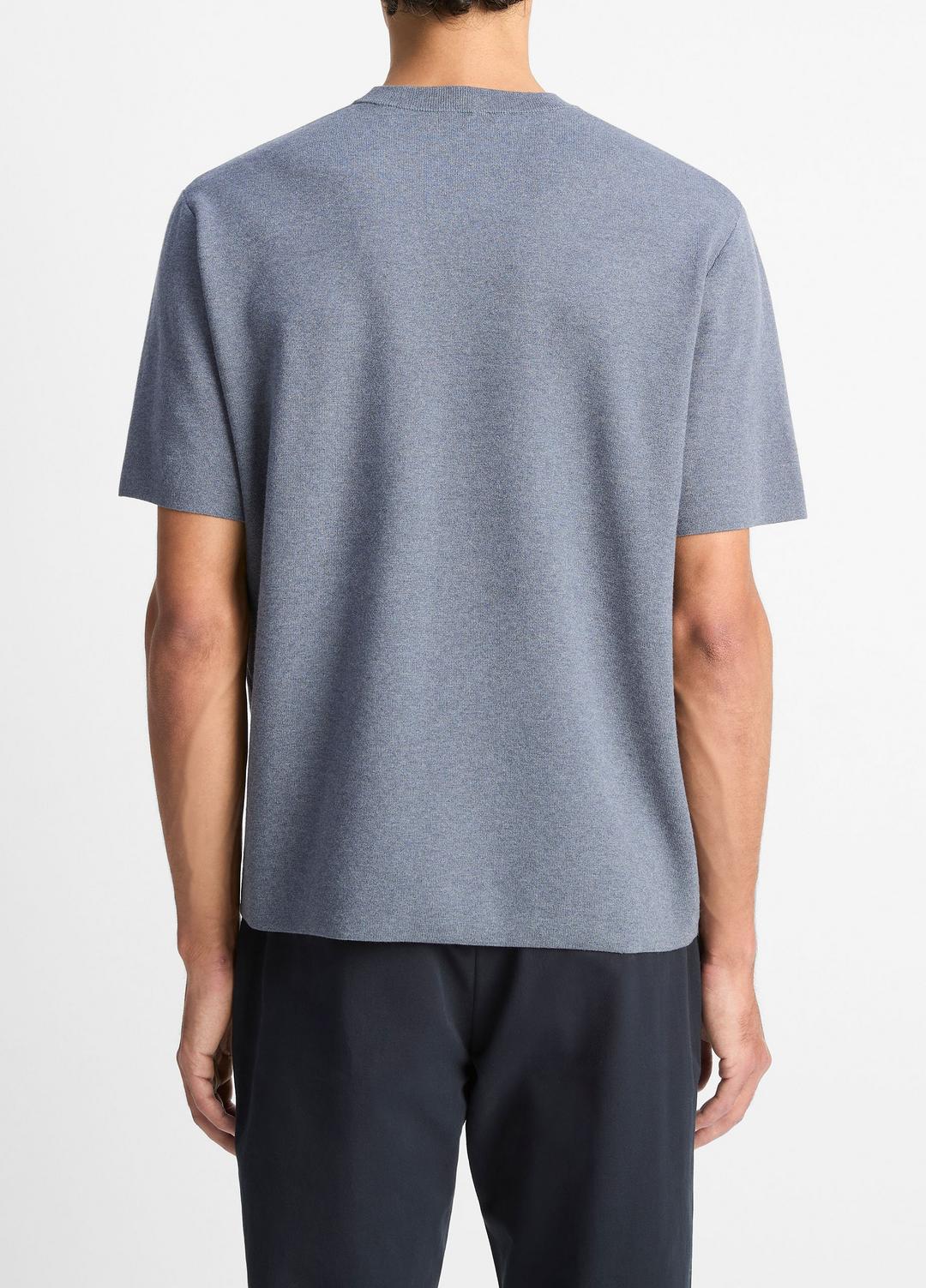 Milano Short-Sleeve Crew Neck Sweater in Crew Neck - LIGHT HEATHER RIPPLE