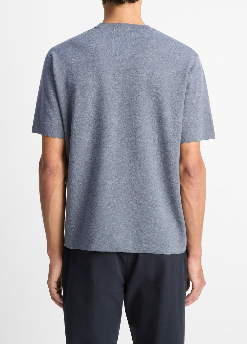 Milano Short-Sleeve Crew Neck Sweater in Crew Neck - LIGHT HEATHER RIPPLE