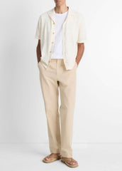 Patchwork Pointelle Short-Sleeve Shirt in Short Sleeve - CLASSIC CREAM