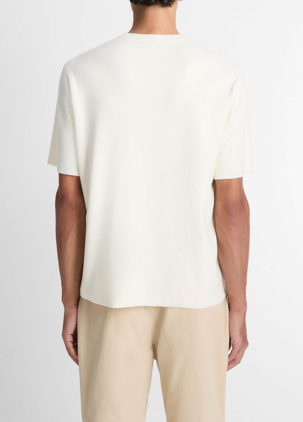 Milano Short-Sleeve Crew Neck Sweater in Crew Neck - CLASSIC CREAM