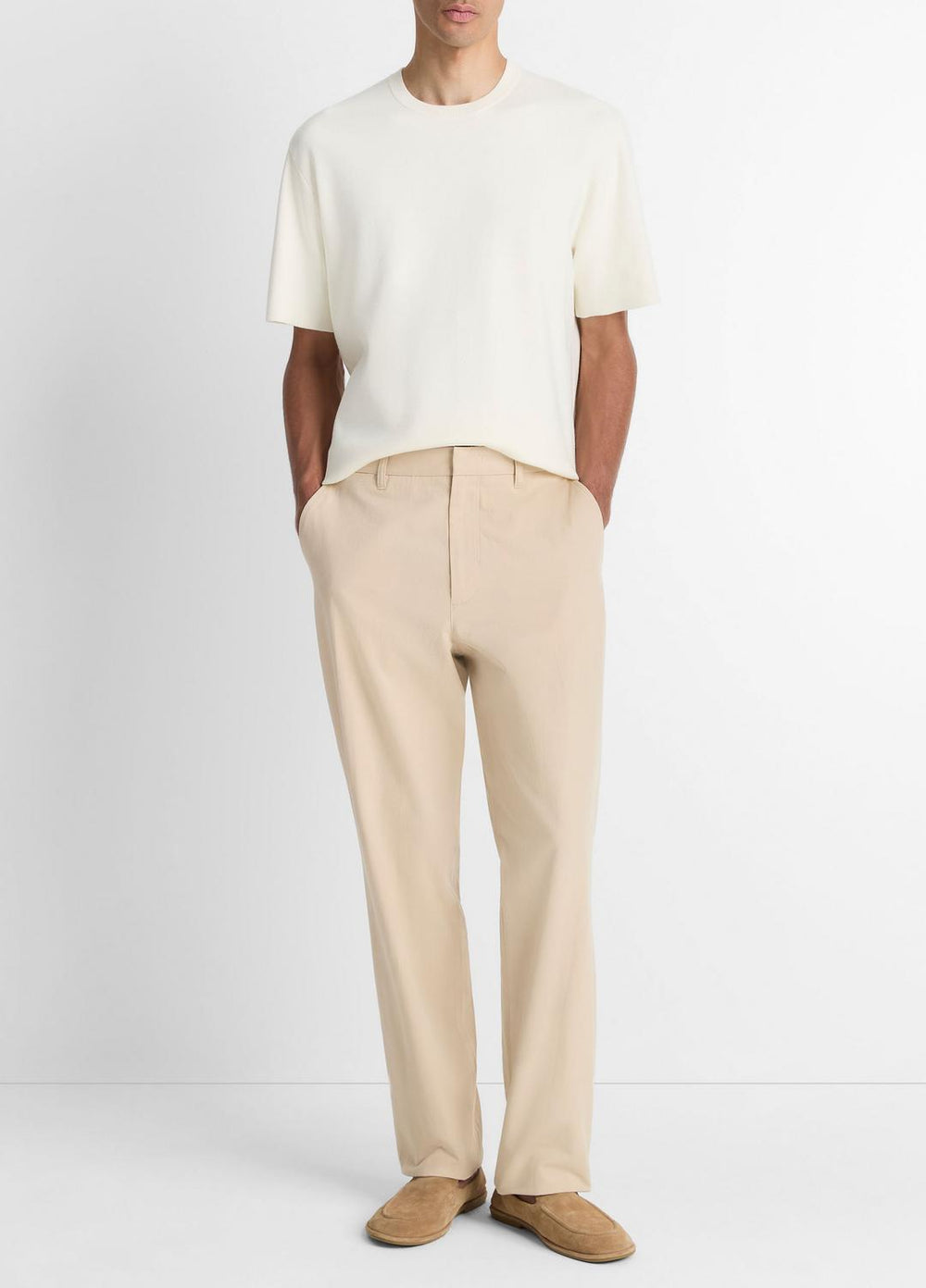 Milano Short-Sleeve Crew Neck Sweater in Crew Neck - CLASSIC CREAM