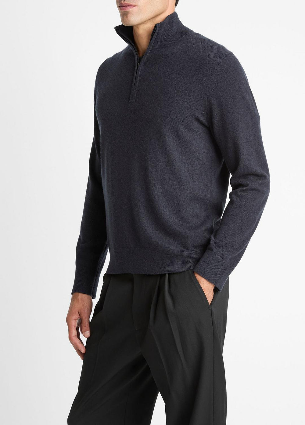 Cashmere Quarter-Zip Sweater in Quarter Zip - COASTAL BLUE