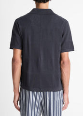 Patchwork Pointelle Short-Sleeve Shirt in Short Sleeve - LIGHT COASTAL BLUE
