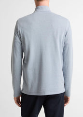 Double-Face Cotton-Blend Quarter-Zip Pullover in Quarter Zip - STEEL BLUE/STUDIO