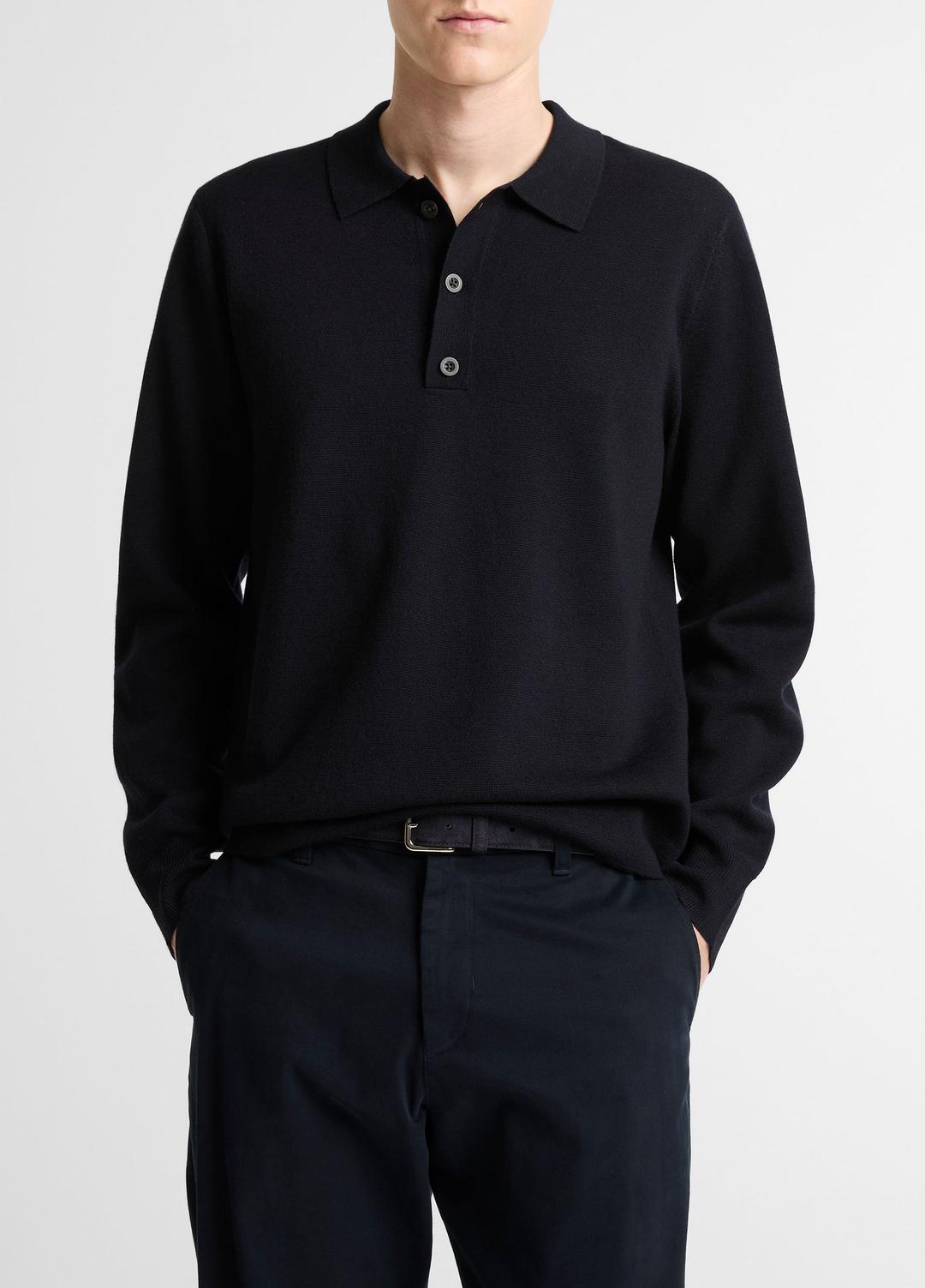 Italian Merino Wool Milano Polo Sweater in Sweaters - COASTAL BLUE