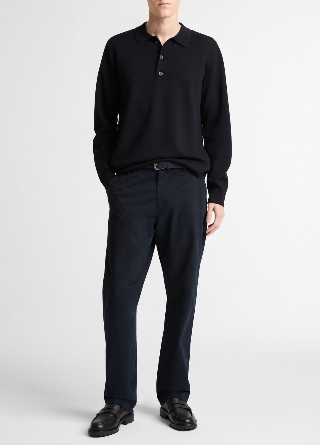 Italian Merino Wool Milano Polo Sweater in Sweaters - COASTAL BLUE