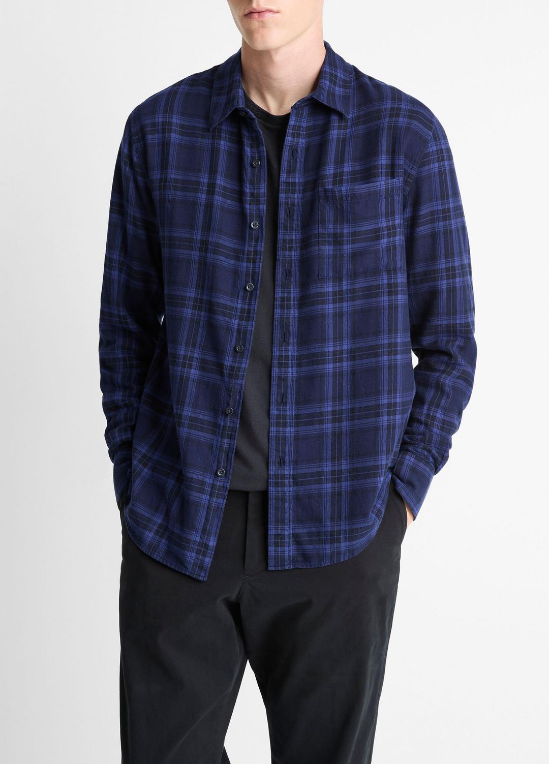 Big Horn Plaid Cotton Button-Front Shirt in Long Sleeve - MONARCH COMBO