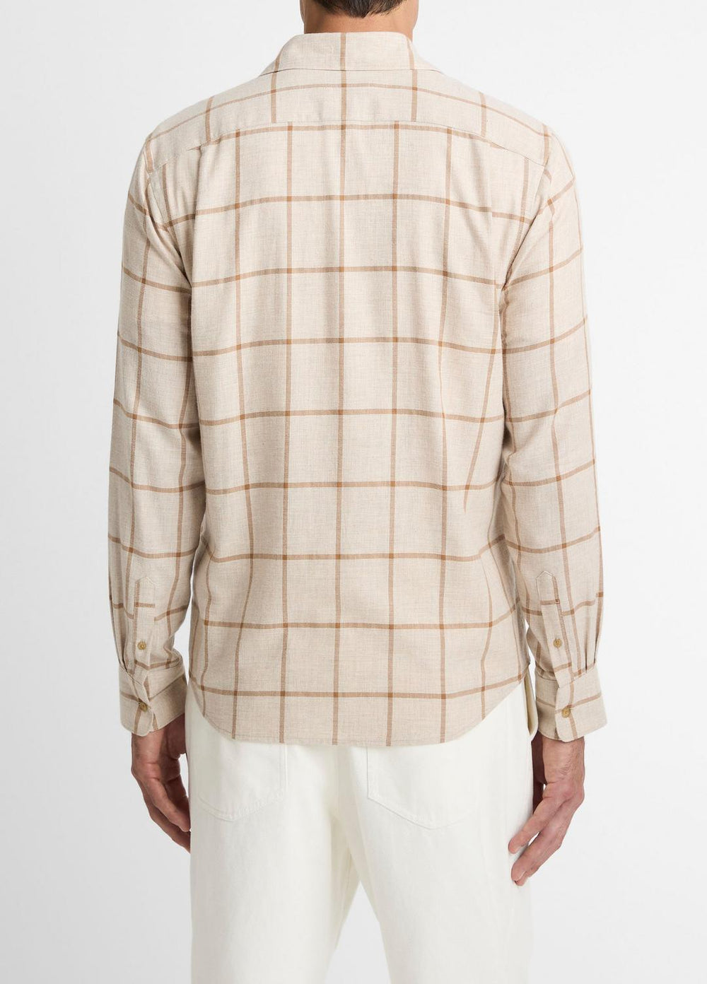 Rockery Plaid Cotton Button-Front Shirt in Long Sleeve - HEATHER OATMEAL/WALNUT