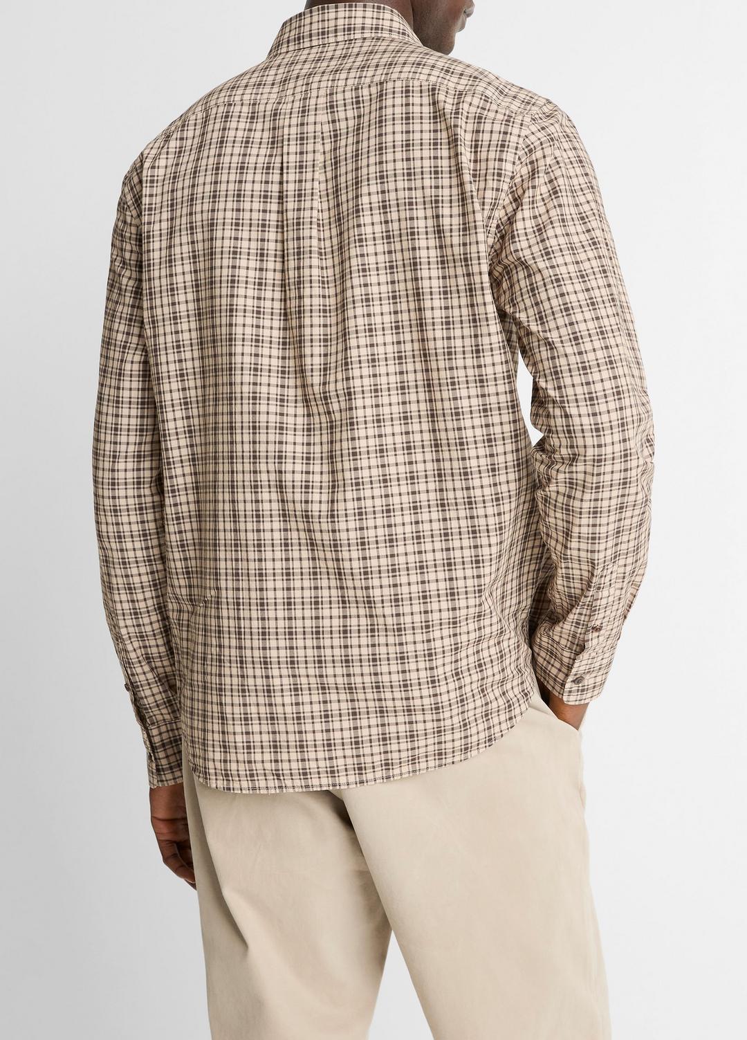 Great Falls Plaid Cotton Button-Front Shirt in Long Sleeve - RIVER SAND/MISSION
