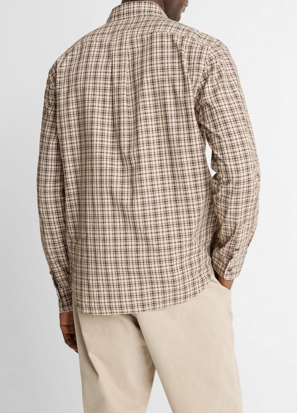 Great Falls Plaid Cotton Button-Front Shirt in Long Sleeve - RIVER SAND/MISSION