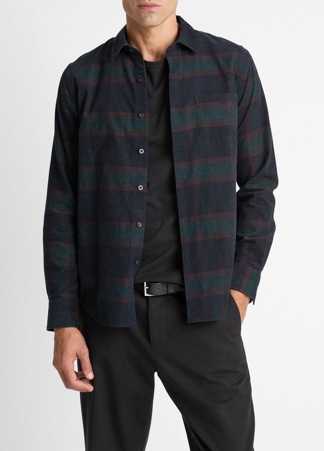 Holme Plaid Cotton Button-Front Shirt in Long Sleeve - COASTAL COMBO