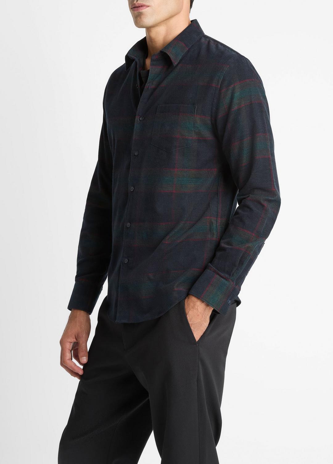 Holme Plaid Cotton Button-Front Shirt in Long Sleeve - COASTAL COMBO