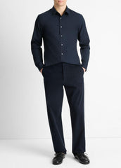 Stretch-Cotton Poplin Shirt in Long Sleeve - COASTAL BLUE