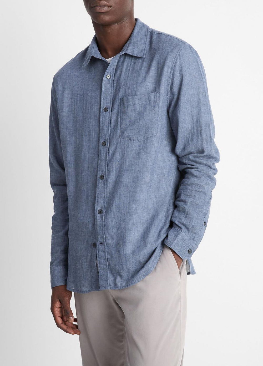 Double Face Long Sleeve in Long Sleeve - CHAMBRAY